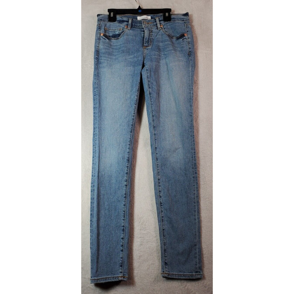 LOFT Jeans Womens‎ Size 0 Blue Denim Cotton Pockets Flat Front Skinny Leg Casual - Picture 1 of 9